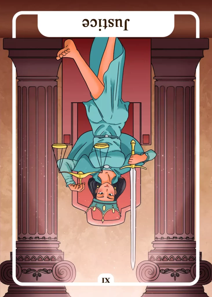 The Justice Reversed as Feelings Tarot Card Meaning