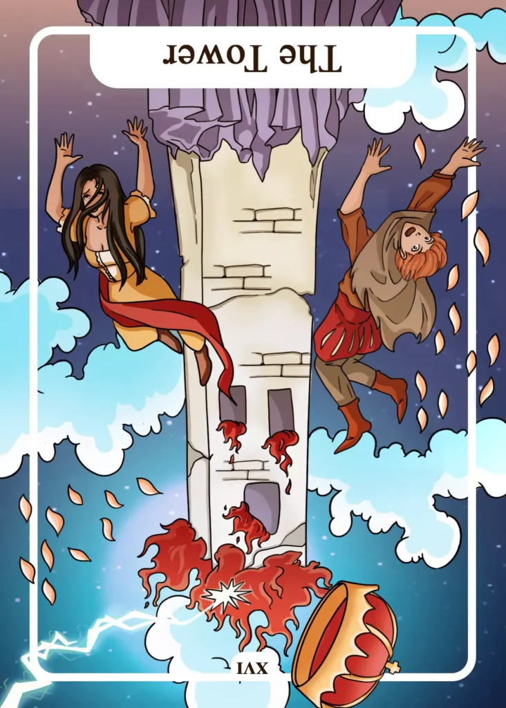 The Tower Reversed as Feelings Tarot Card Meaning