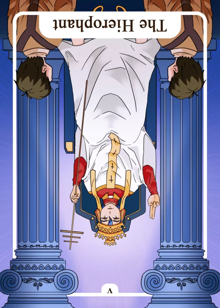 The Hierophant Reversed as Yes or No Tarot Card Meaning