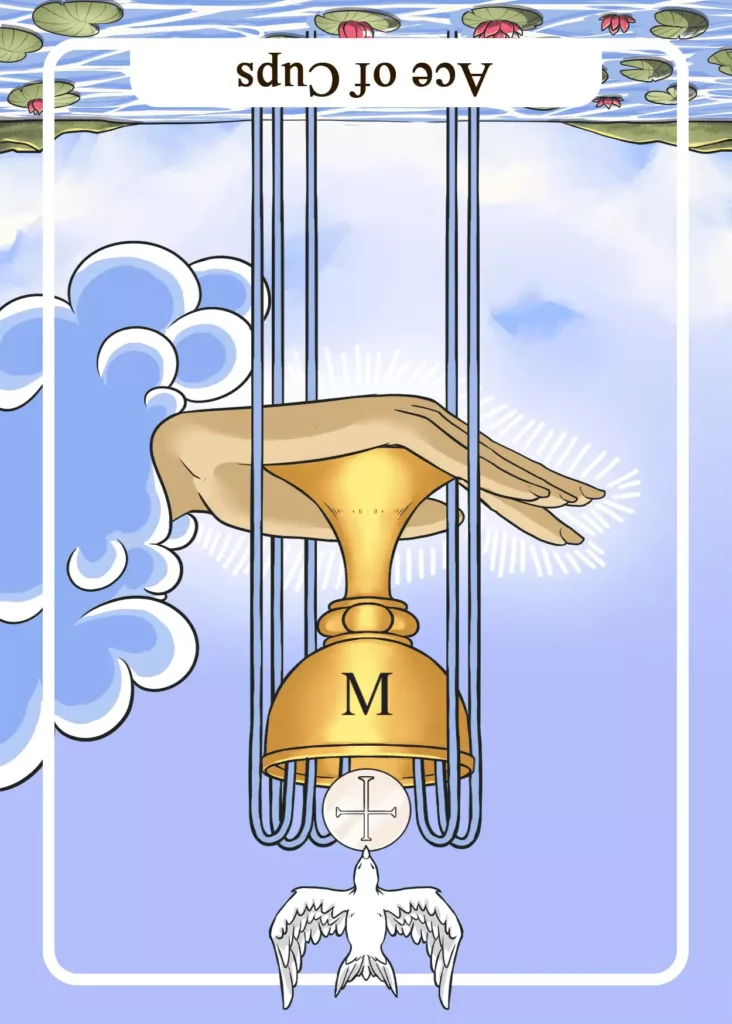 Ace of Cups as Yes or No Reversed Tarot card