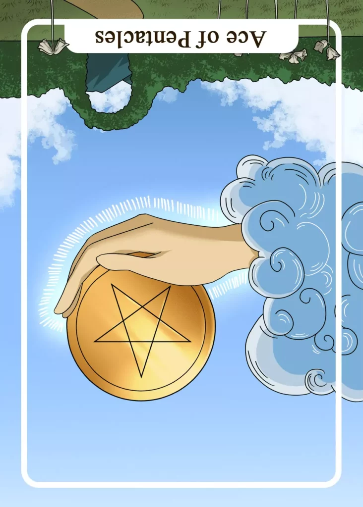 Ace of Pentacles Reversed as Feelings Tarot Card Meaning