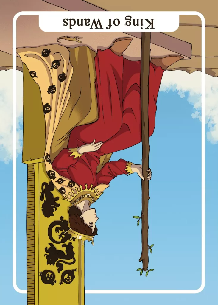 King of Wands Reversed as Yes or No Tarot Card Meaning