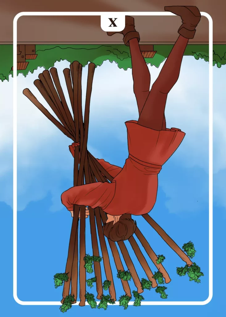 Ten of Wands Reversed as Yes or No Tarot Card Meaning