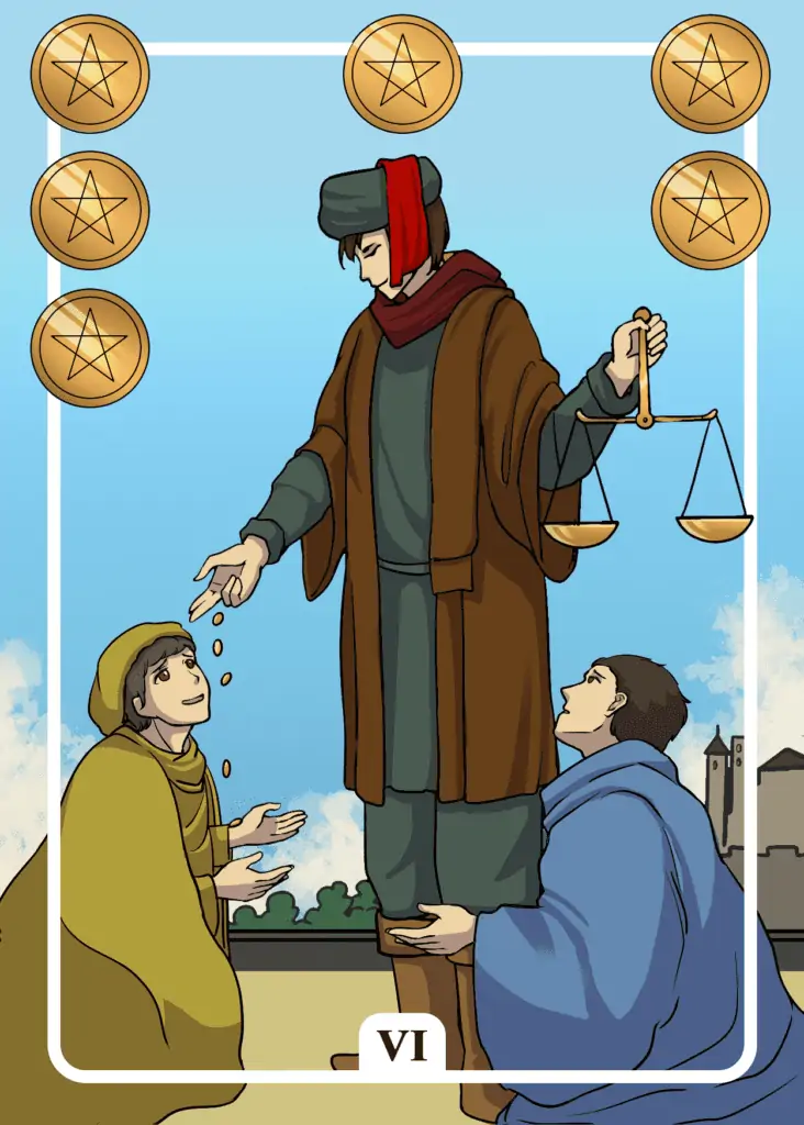 Six of Pentacles as Yes or No Tarot Card Meaning