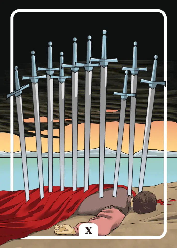 Ten of Swords as Yes or No Tarot Card Meaning