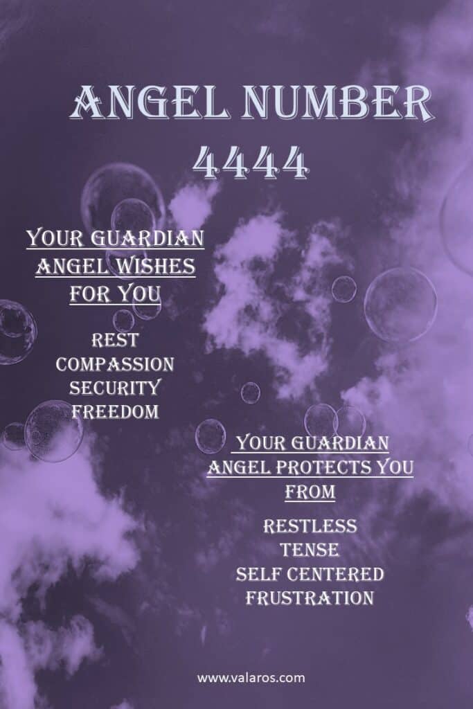 Angel Number 4444 Meaning Cheat Sheet